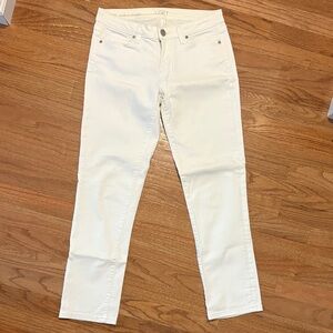 LOFT Modern Straight White Jeans
